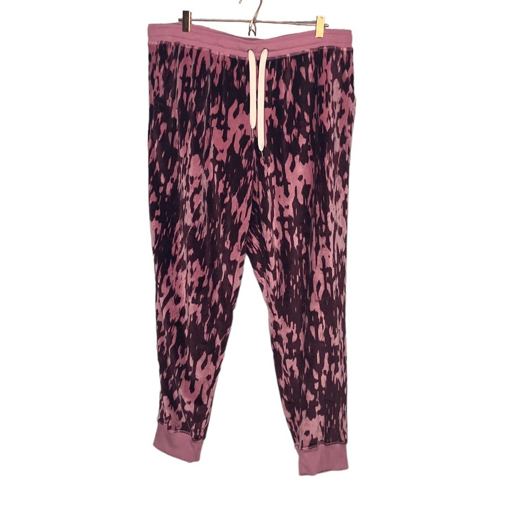Lularoe 2X Cozy Collection Maroon Pink Soft Velour Jax Jogger Pants Sweatpants